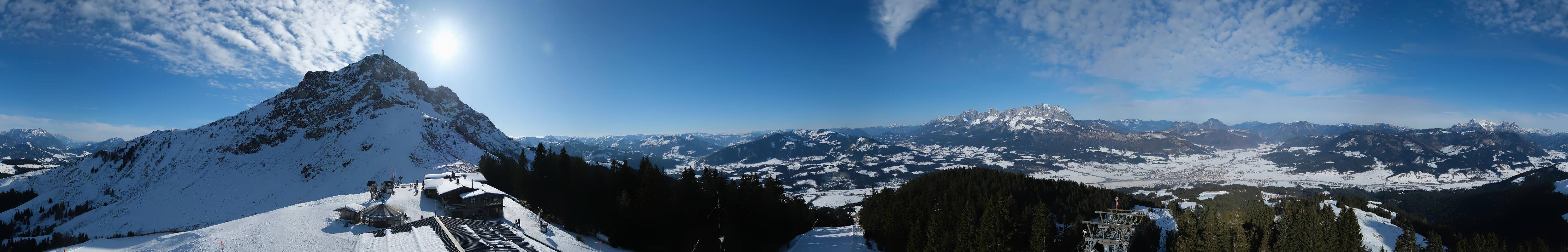 Archiv Foto Webcam St. Johann/Tirol: Blick von der Bergstation Harschbichl