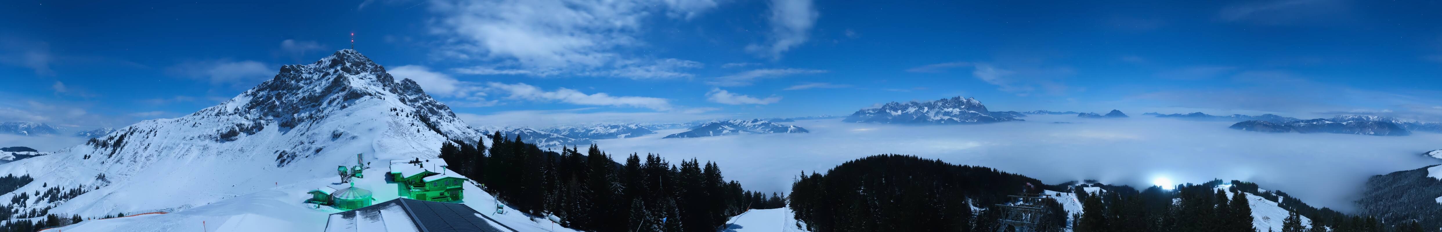 Archiv Foto Webcam St. Johann/Tirol: Blick von der Bergstation Harschbichl