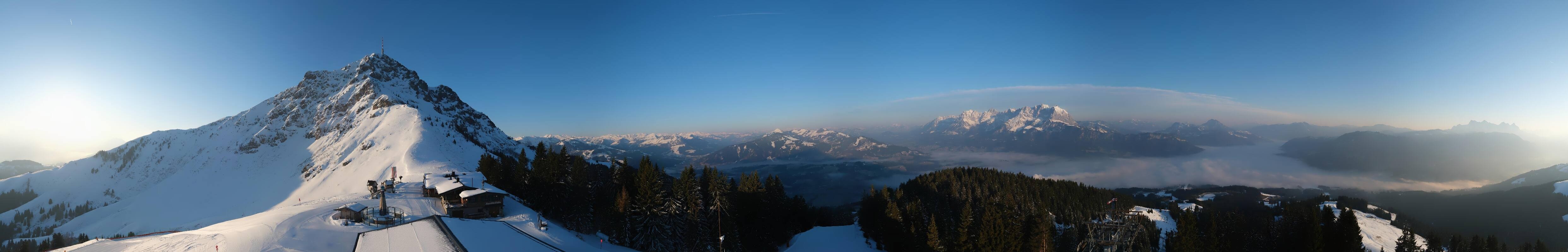 Archiv Foto Webcam St. Johann/Tirol: Blick von der Bergstation Harschbichl