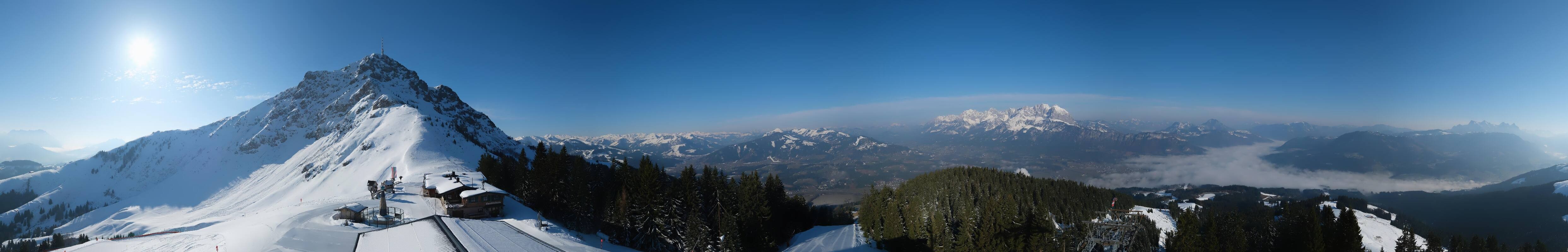 Archiv Foto Webcam St. Johann/Tirol: Blick von der Bergstation Harschbichl