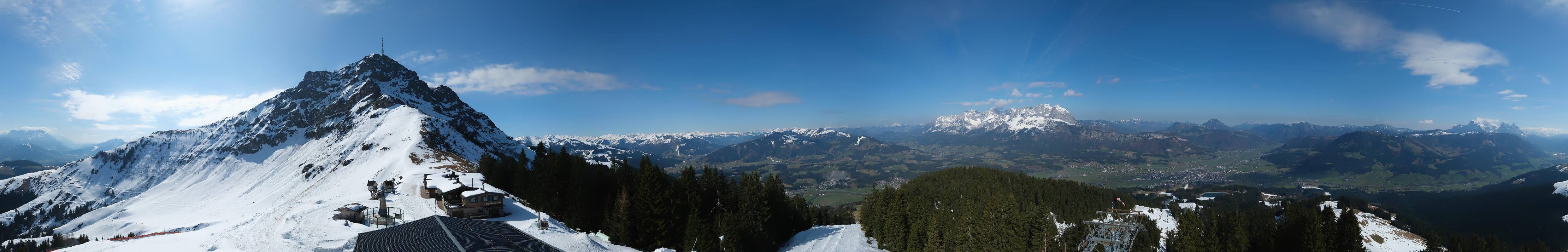 Archiv Foto Webcam St. Johann/Tirol: Blick von der Bergstation Harschbichl