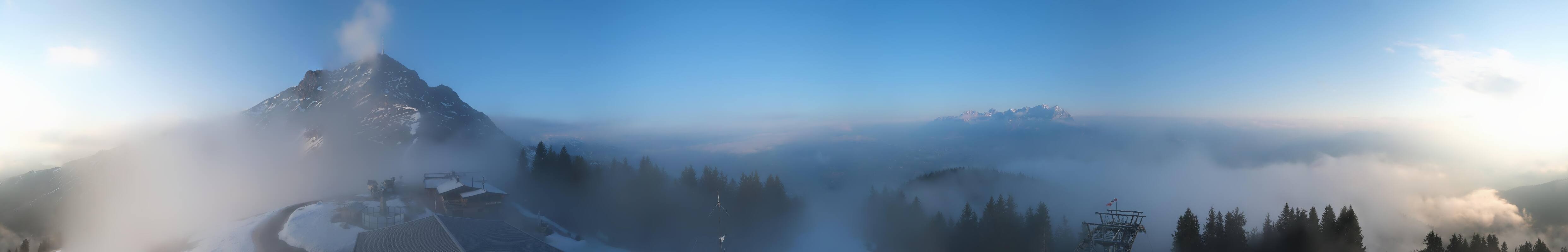 Archiv Foto Webcam St. Johann/Tirol: Blick von der Bergstation Harschbichl