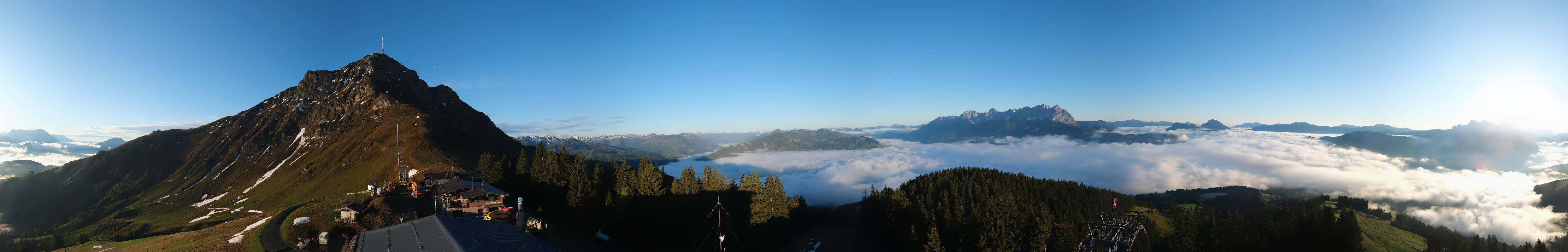 Archiv Foto Webcam St. Johann/Tirol: Blick von der Bergstation Harschbichl