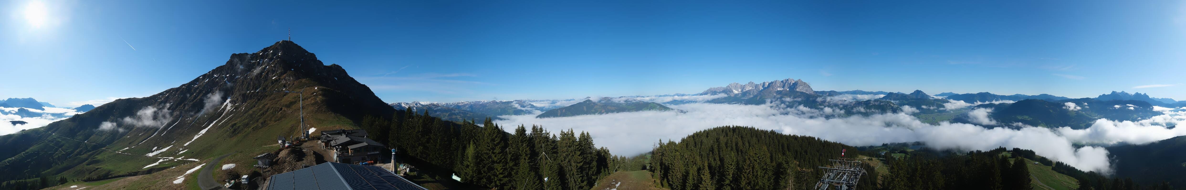 Archiv Foto Webcam St. Johann/Tirol: Blick von der Bergstation Harschbichl