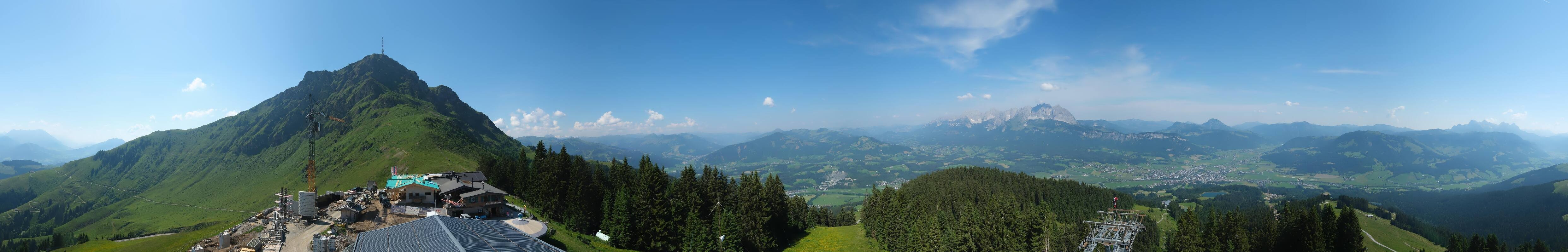Archiv Foto Webcam St. Johann/Tirol: Blick von der Bergstation Harschbichl