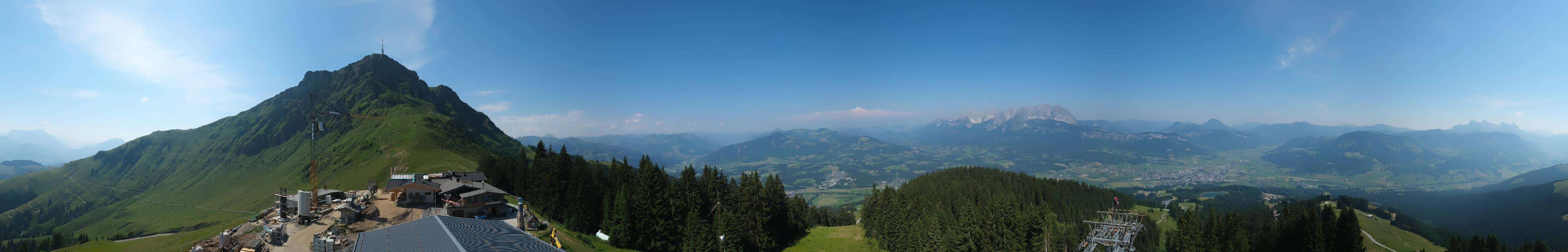 Archiv Foto Webcam St. Johann/Tirol: Blick von der Bergstation Harschbichl