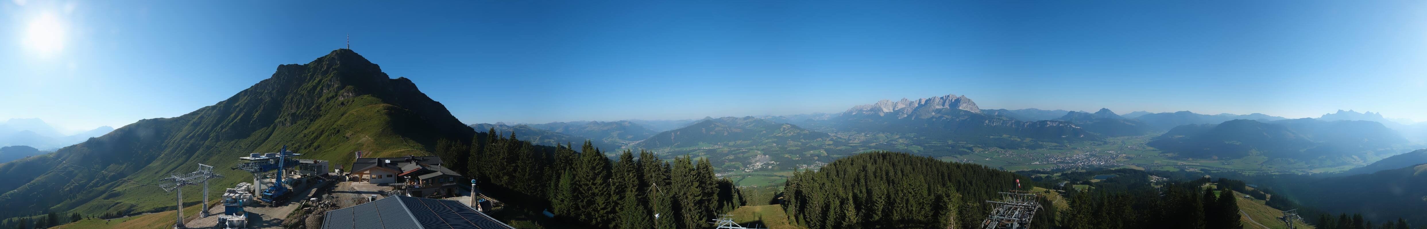 Archiv Foto Webcam St. Johann/Tirol: Blick von der Bergstation Harschbichl