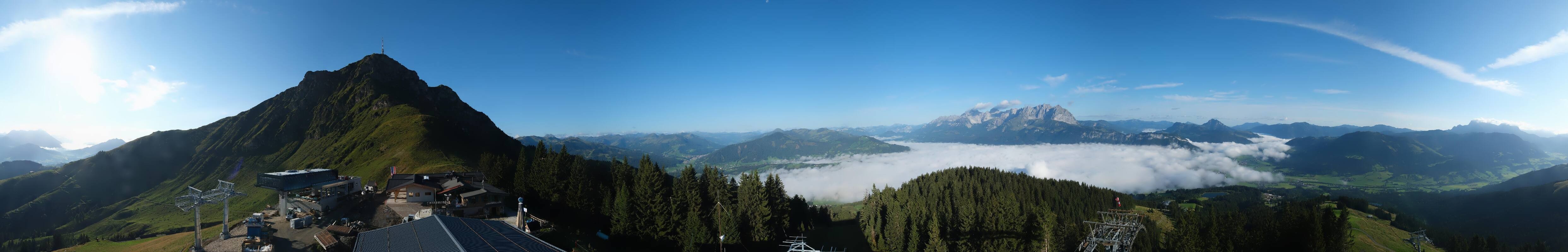 Archiv Foto Webcam St. Johann/Tirol: Blick von der Bergstation Harschbichl