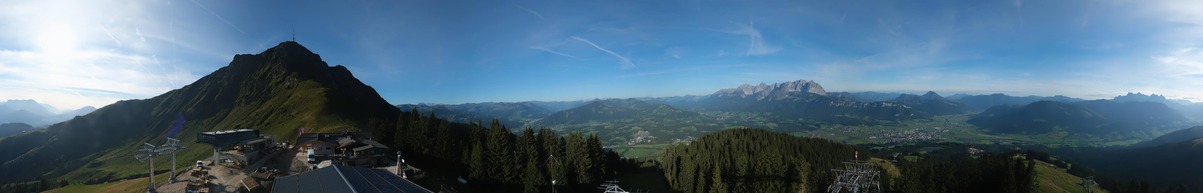Archiv Foto Webcam St. Johann/Tirol: Blick von der Bergstation Harschbichl