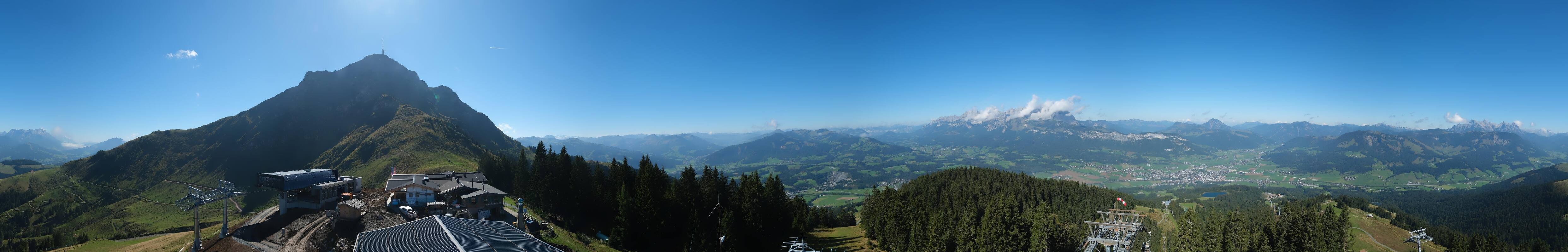Archiv Foto Webcam St. Johann/Tirol: Blick von der Bergstation Harschbichl