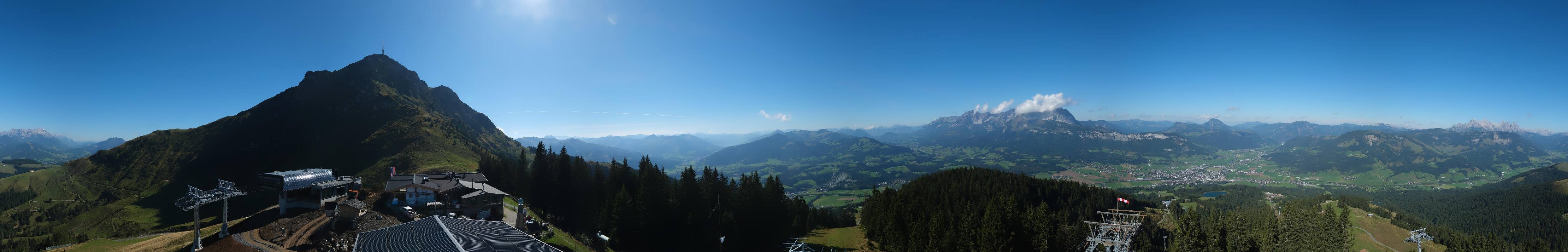 Archiv Foto Webcam St. Johann/Tirol: Blick von der Bergstation Harschbichl