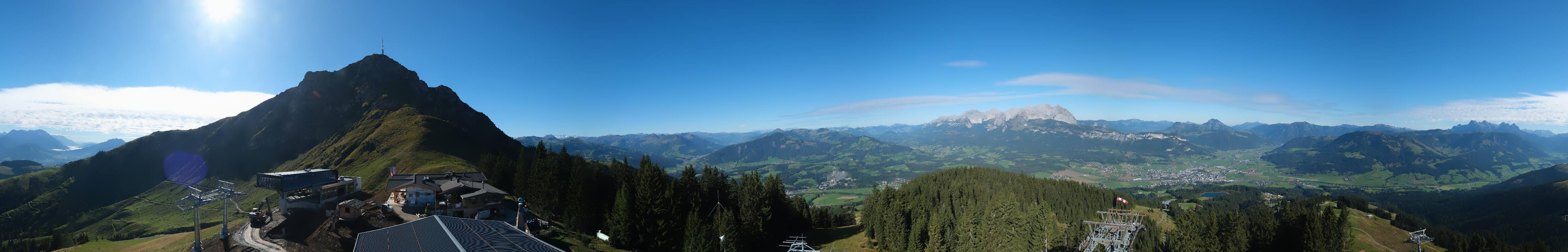 Archiv Foto Webcam St. Johann/Tirol: Blick von der Bergstation Harschbichl