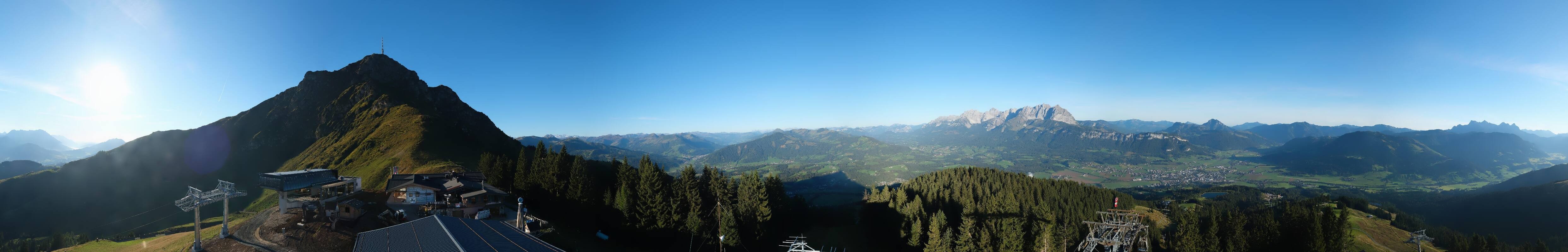 Archiv Foto Webcam St. Johann/Tirol: Blick von der Bergstation Harschbichl