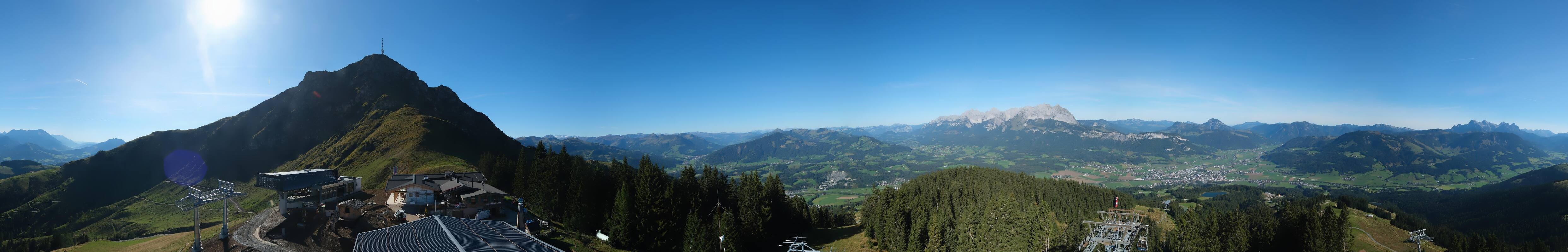 Archiv Foto Webcam St. Johann/Tirol: Blick von der Bergstation Harschbichl