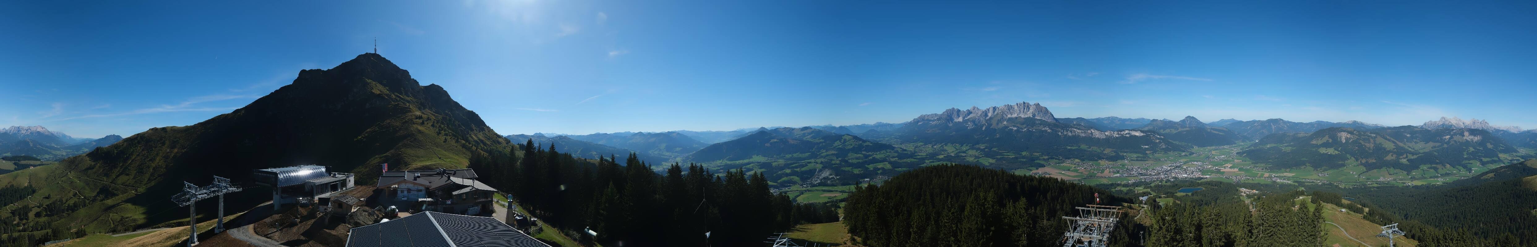 Archiv Foto Webcam St. Johann/Tirol: Blick von der Bergstation Harschbichl