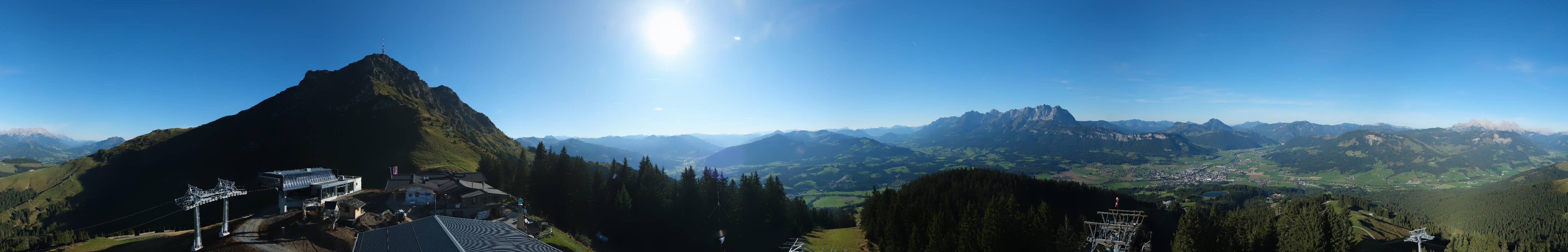 Archiv Foto Webcam St. Johann/Tirol: Blick von der Bergstation Harschbichl