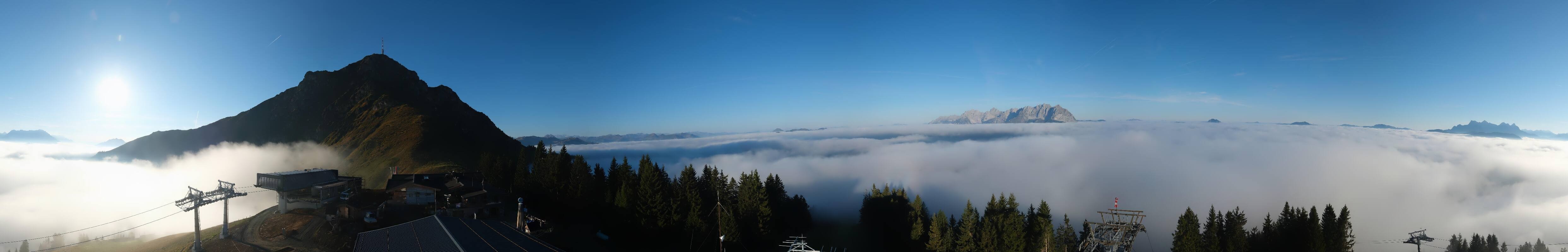 Archiv Foto Webcam St. Johann/Tirol: Blick von der Bergstation Harschbichl