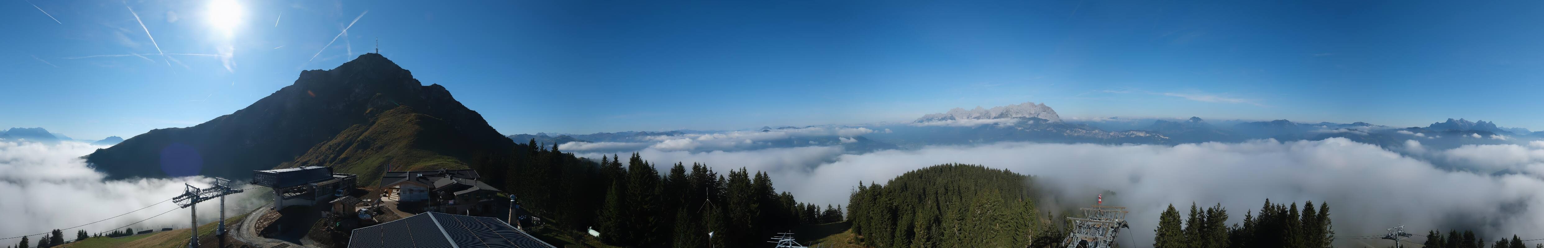 Archiv Foto Webcam St. Johann/Tirol: Blick von der Bergstation Harschbichl
