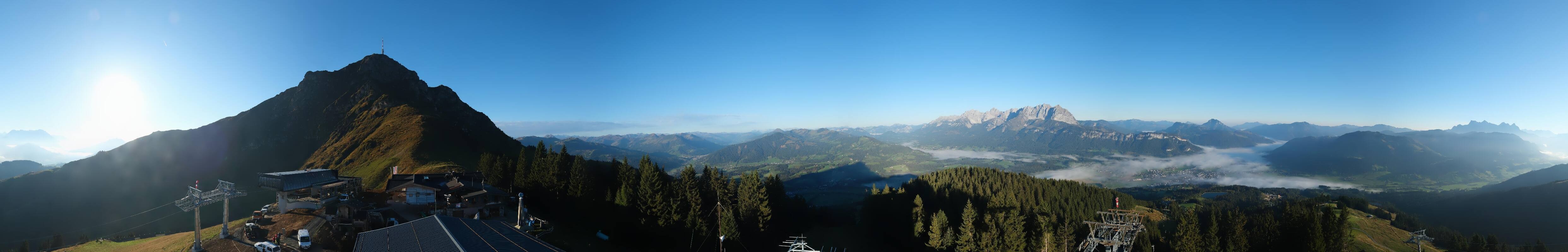 Archiv Foto Webcam St. Johann/Tirol: Blick von der Bergstation Harschbichl