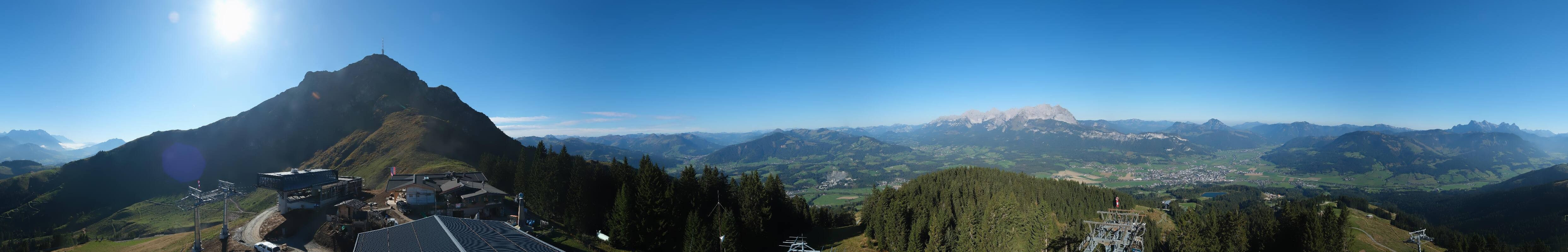 Archiv Foto Webcam St. Johann/Tirol: Blick von der Bergstation Harschbichl