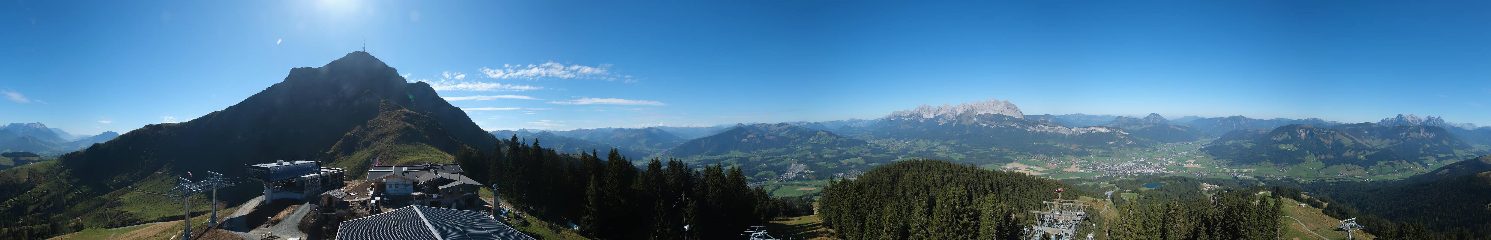 Archiv Foto Webcam St. Johann/Tirol: Blick von der Bergstation Harschbichl
