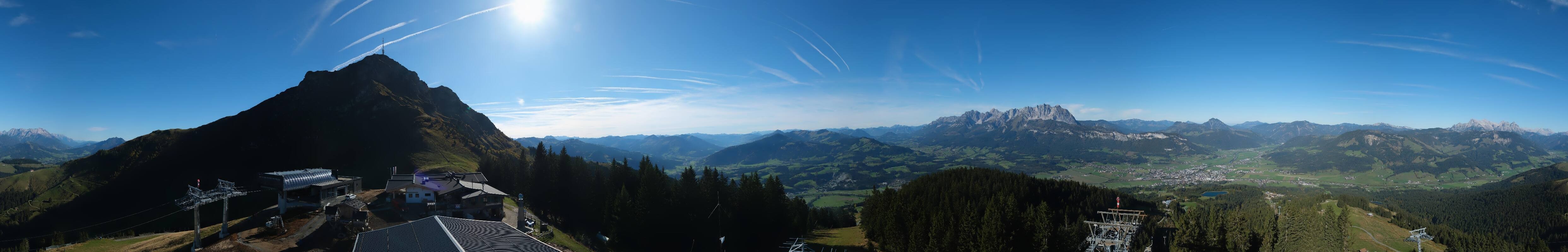 Archiv Foto Webcam St. Johann/Tirol: Blick von der Bergstation Harschbichl