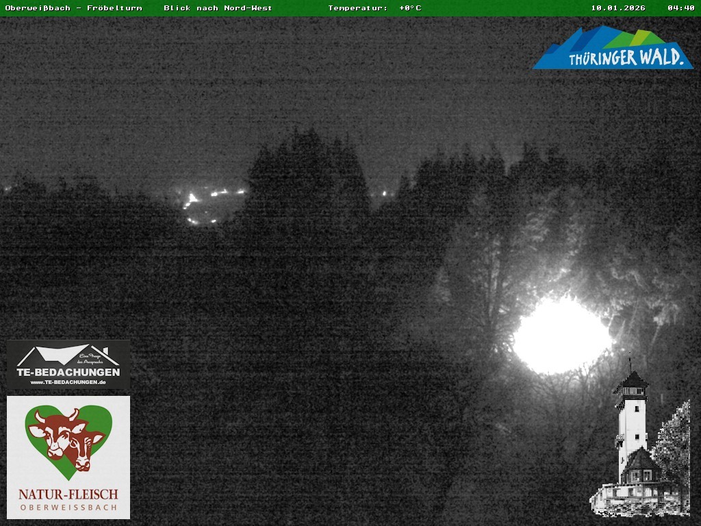 Archived image Webcam Oberweissbach - View from Froebelturm Restaurant