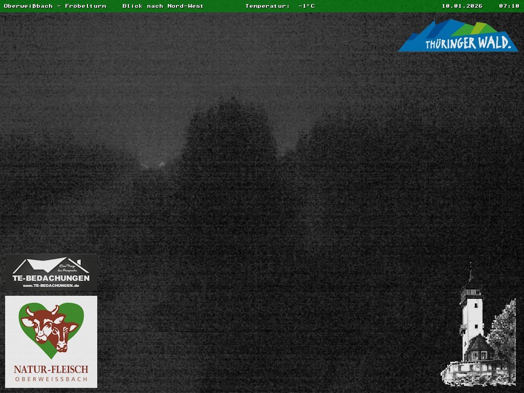 Archived image Webcam Oberweissbach - View from Froebelturm Restaurant