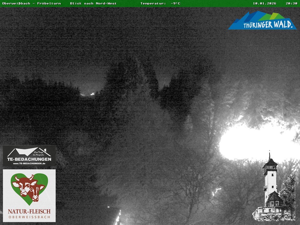 Archived image Webcam Oberweissbach - View from Froebelturm Restaurant