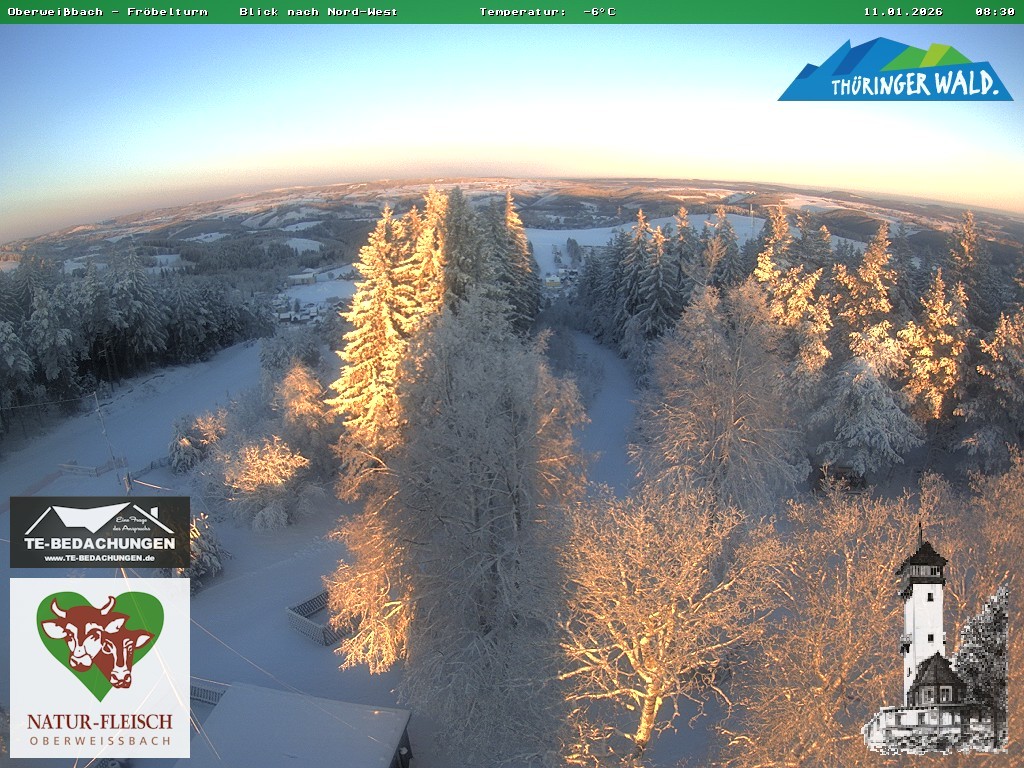 Archiv Foto Webcam Oberweissbach - Blick vom Fröbelturm
