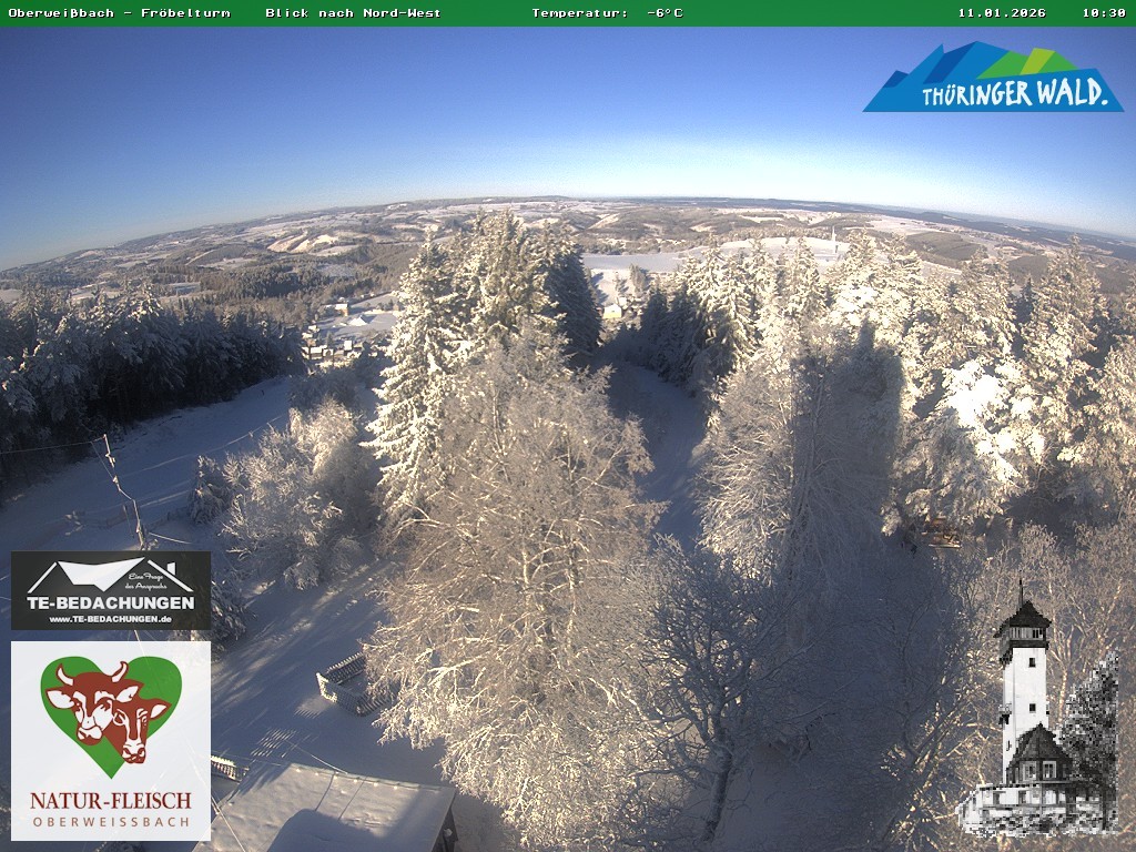 Archiv Foto Webcam Oberweissbach - Blick vom Fröbelturm