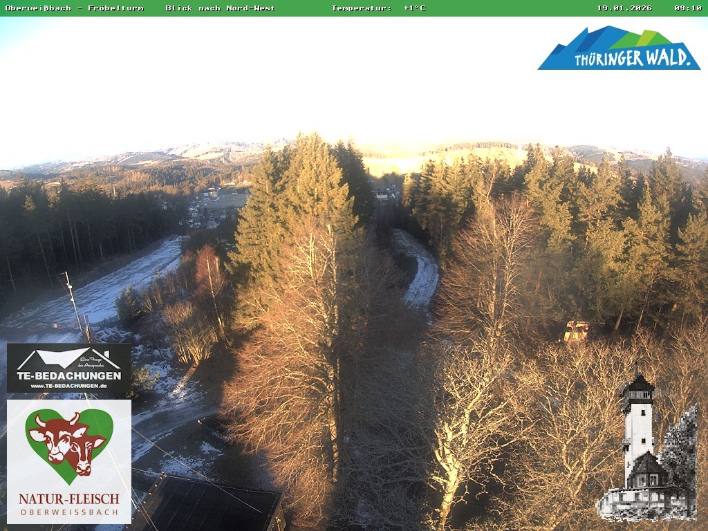 Archiv Foto Webcam Oberweissbach - Blick vom Fröbelturm