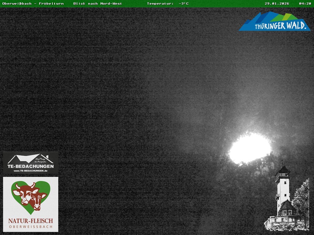 Archived image Webcam Oberweissbach - View from Froebelturm Restaurant