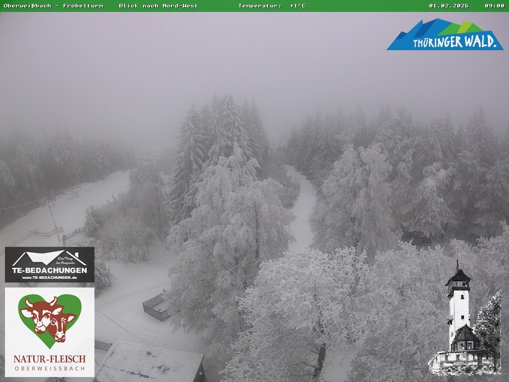 Archiv Foto Webcam Oberweissbach - Blick vom Fröbelturm