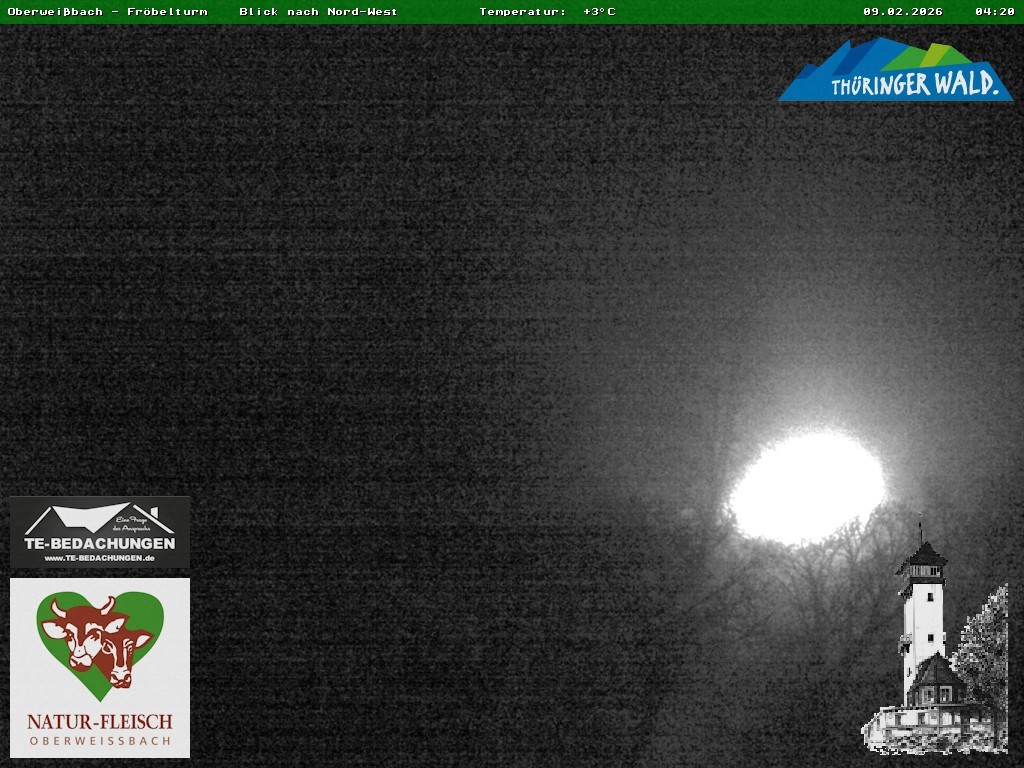 Archived image Webcam Oberweissbach - View from Froebelturm Restaurant