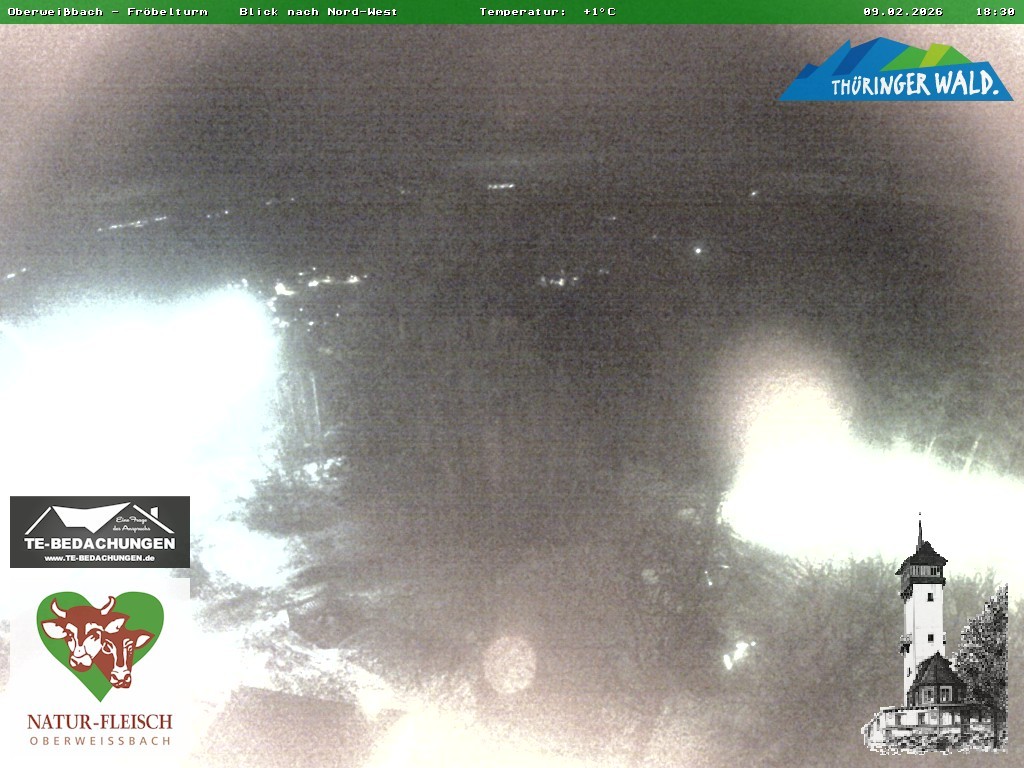 Archived image Webcam Oberweissbach - View from Froebelturm Restaurant