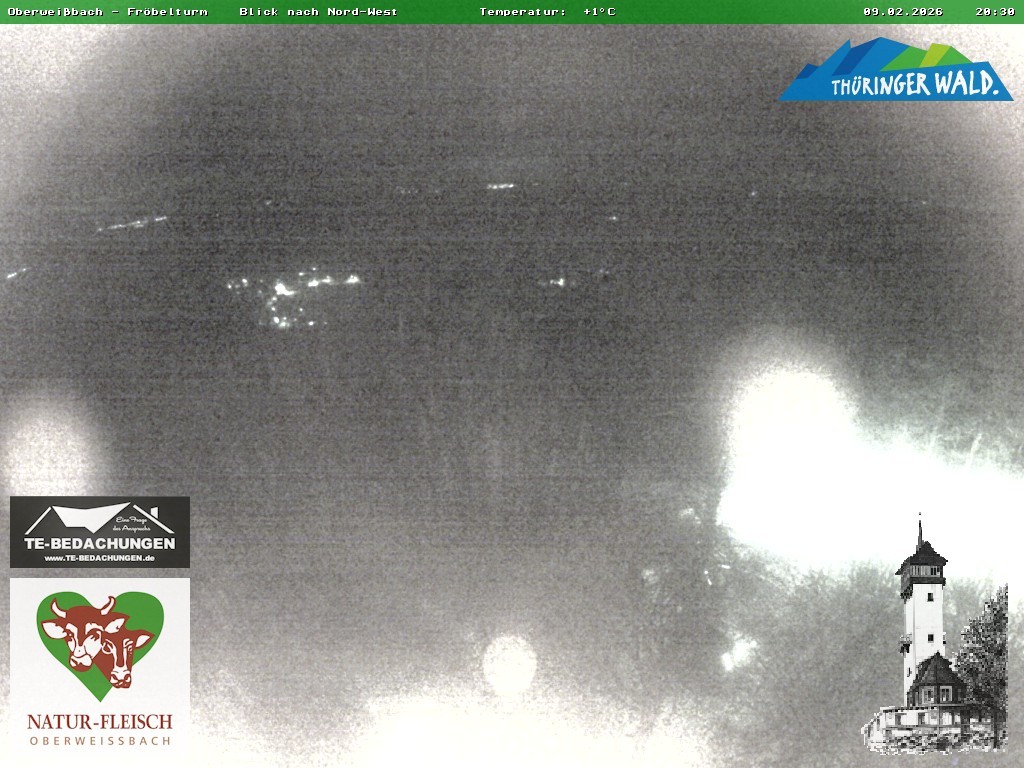 Archived image Webcam Oberweissbach - View from Froebelturm Restaurant