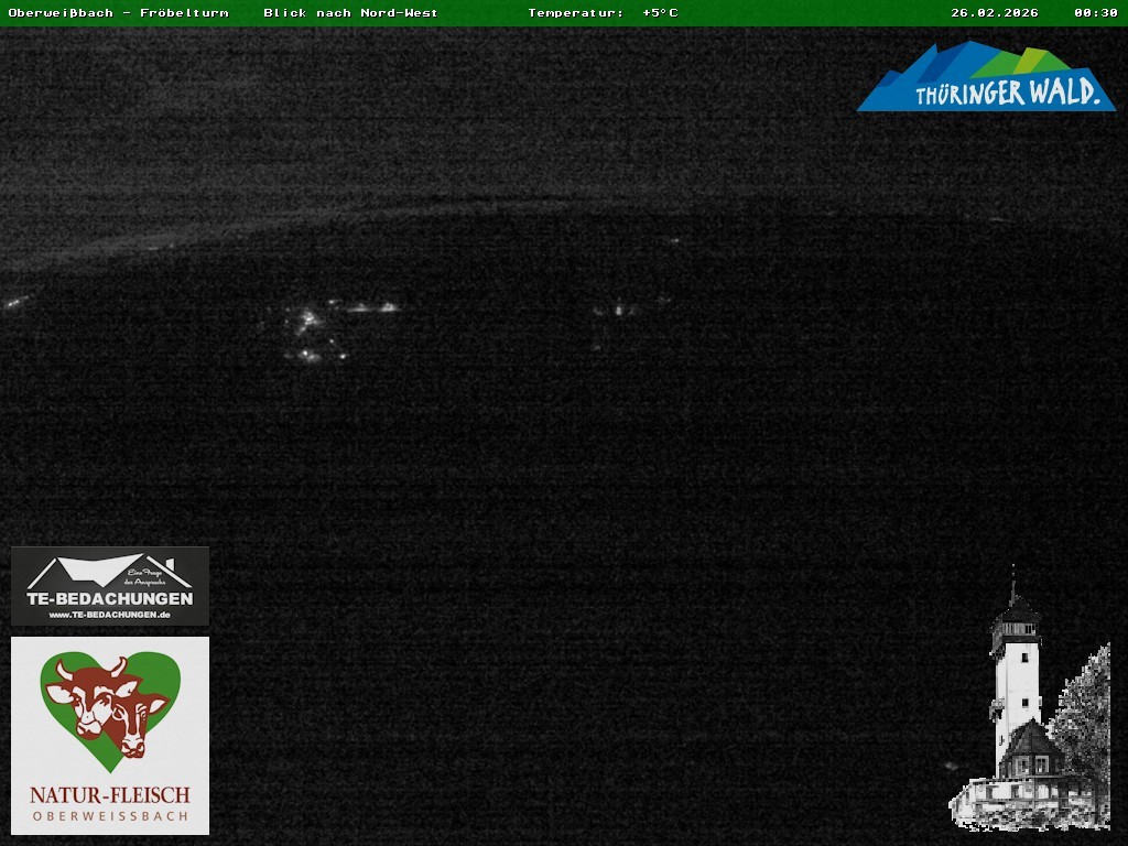 Archived image Webcam Oberweissbach - View from Froebelturm Restaurant