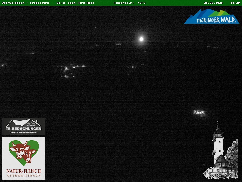 Archived image Webcam Oberweissbach - View from Froebelturm Restaurant