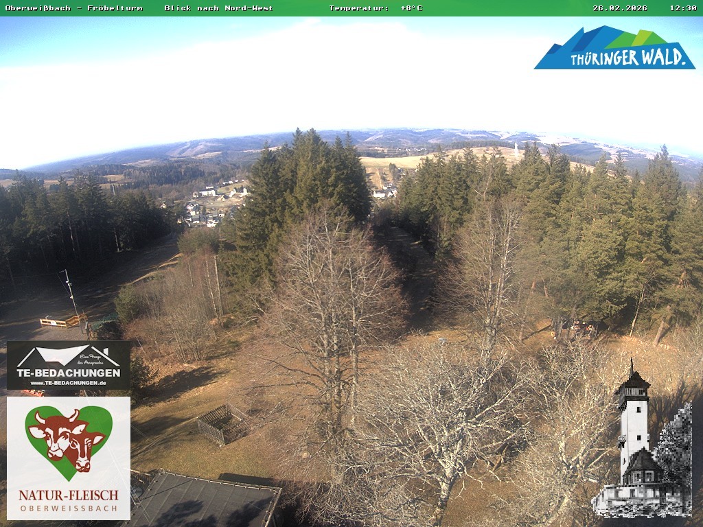 Archived image Webcam Oberweissbach - View from Froebelturm Restaurant