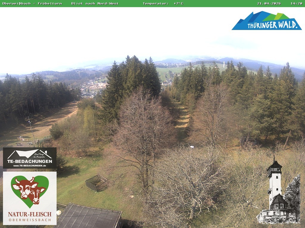 Archiv Foto Webcam Oberweissbach - Blick vom Fröbelturm