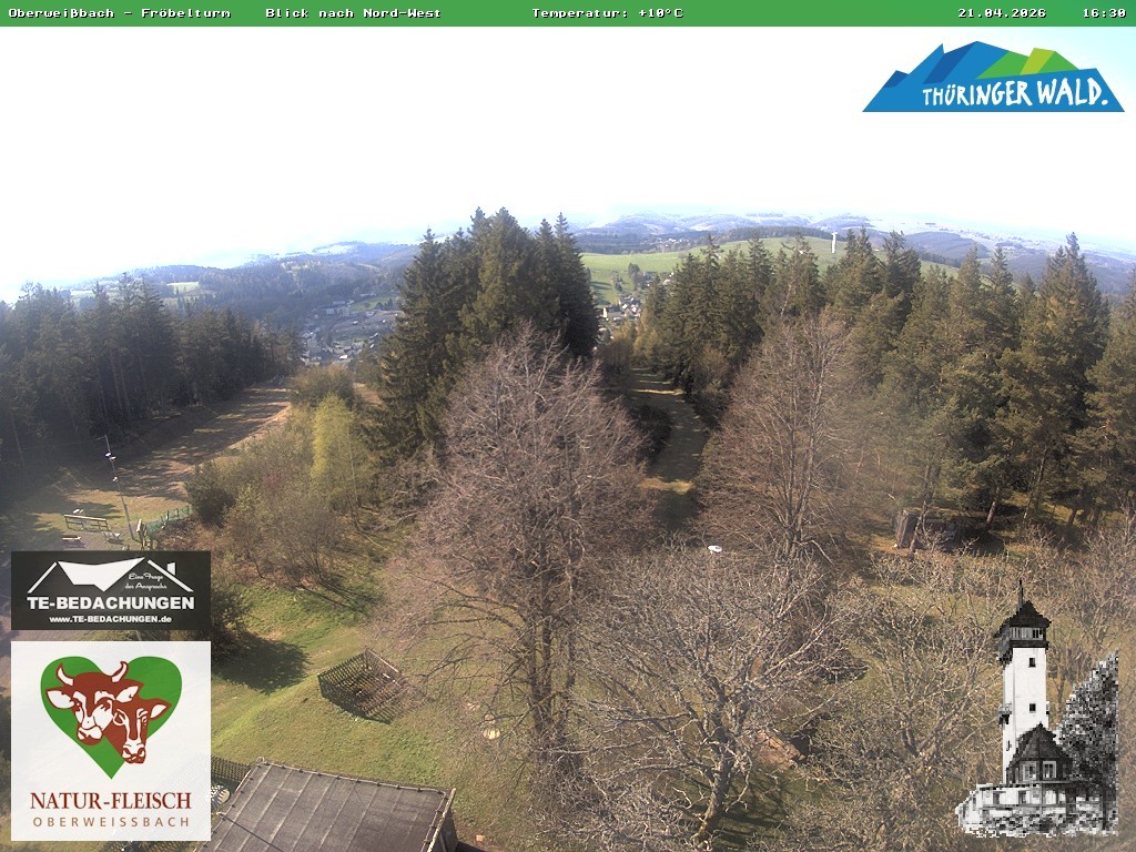 Archiv Foto Webcam Oberweissbach - Blick vom Fröbelturm