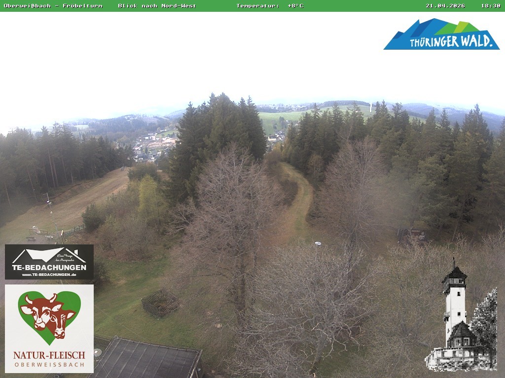 Archiv Foto Webcam Oberweissbach - Blick vom Fröbelturm