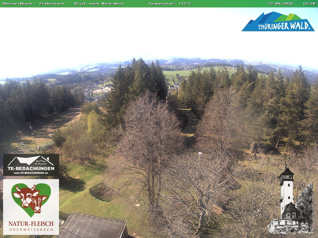 Archiv Foto Webcam Oberweissbach - Blick vom Fröbelturm