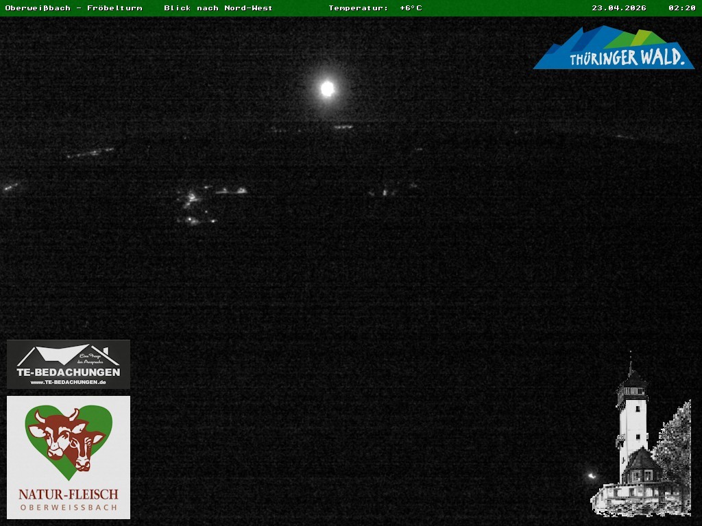 Archived image Webcam Oberweissbach - View from Froebelturm Restaurant