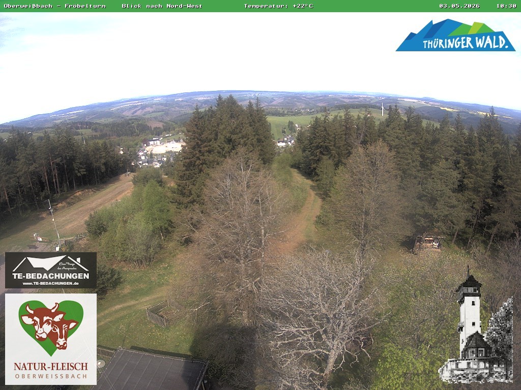 Archiv Foto Webcam Oberweissbach - Blick vom Fröbelturm