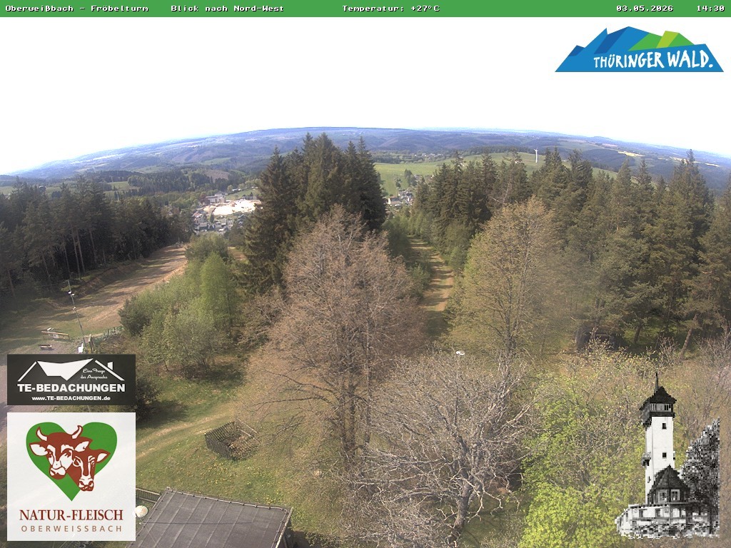 Archiv Foto Webcam Oberweissbach - Blick vom Fröbelturm
