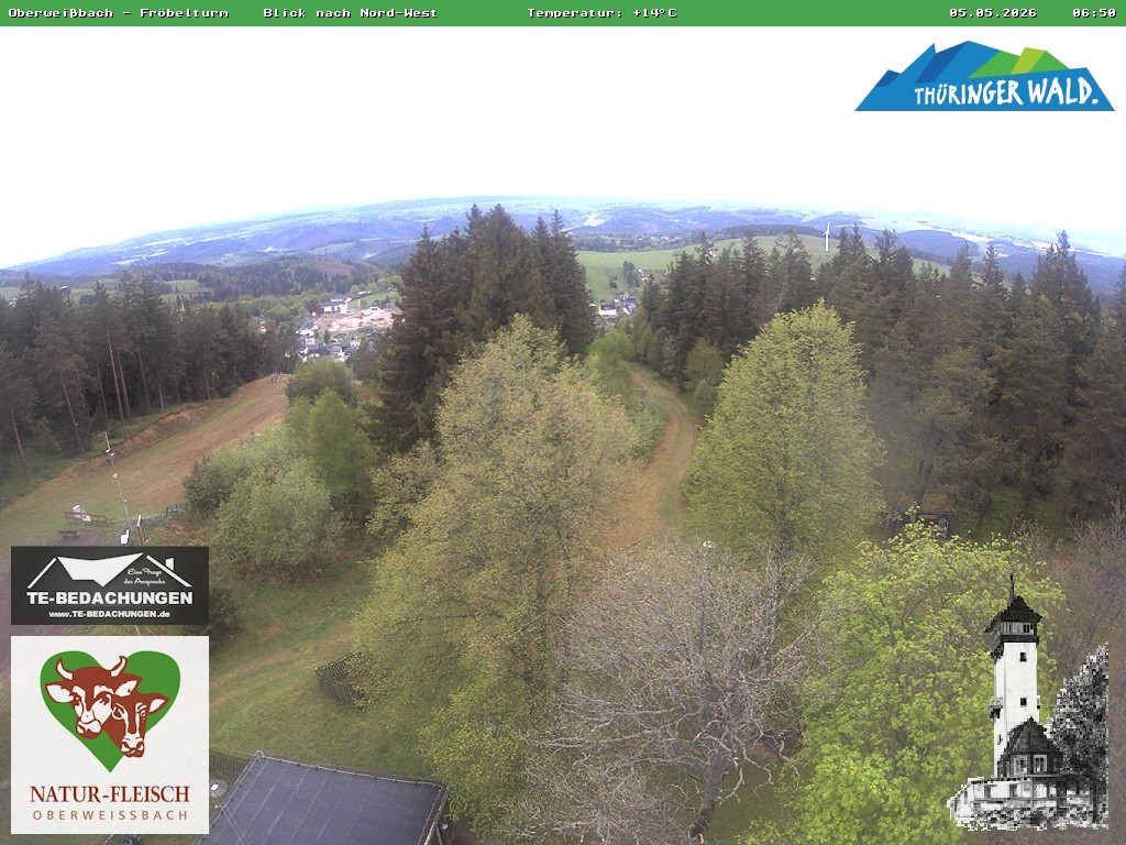 Archiv Foto Webcam Oberweissbach - Blick vom Fröbelturm