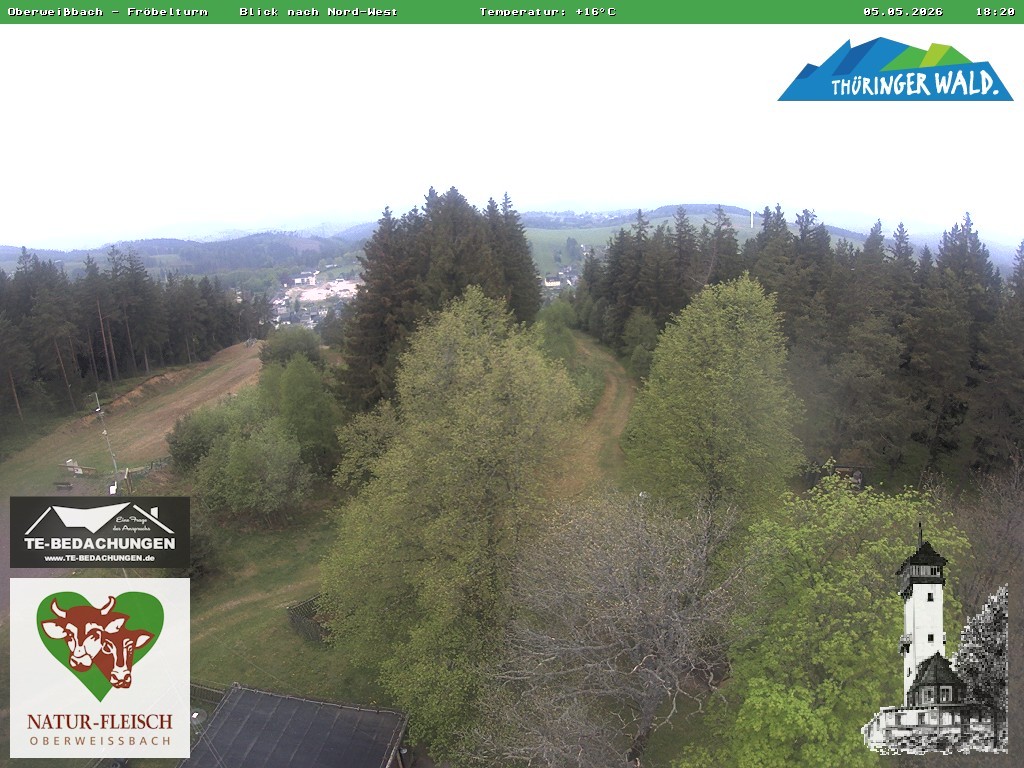 Archiv Foto Webcam Oberweissbach - Blick vom Fröbelturm