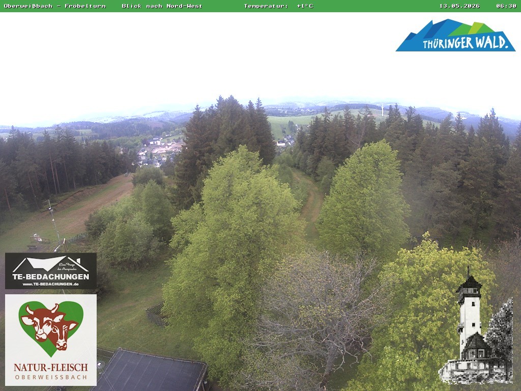 Archiv Foto Webcam Oberweissbach - Blick vom Fröbelturm